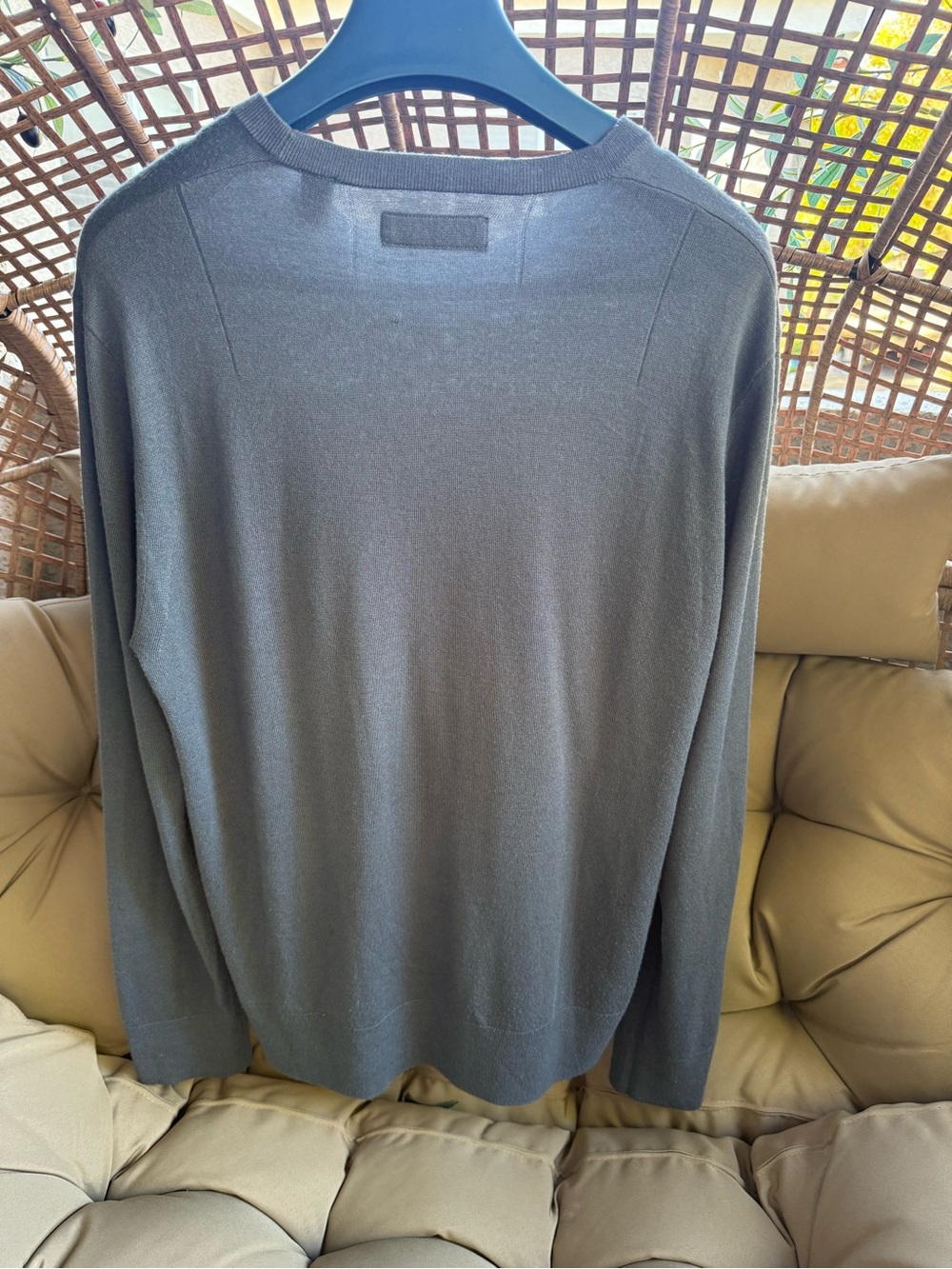 AllSaints Men's Long Sleeve Crewneck Shirt - slate blue - Picture 3 of 8